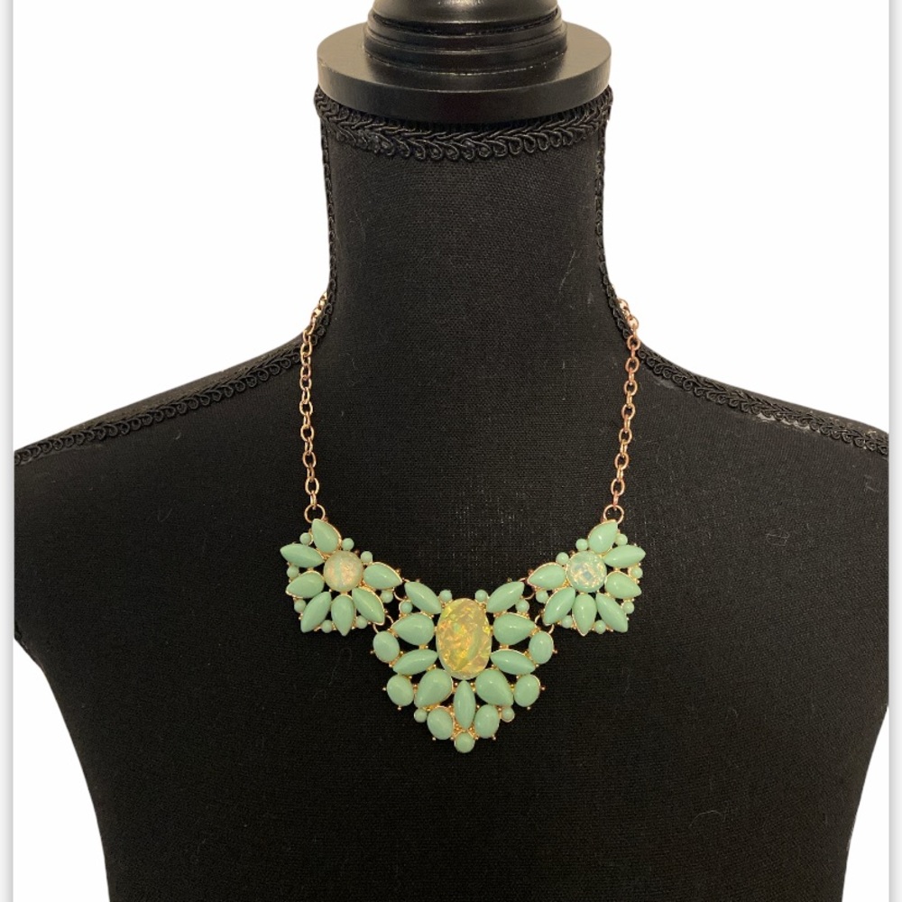Mint and Gold chunk necklace